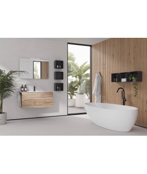 COMPOSIZIONE MOBILE DA BAGNO EASY AFRODITE L.70 CON CONSOLLE IN CERAMICA E SPECCHIO