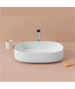 LAVABO APPOGGIO COGNAC 55 BIANCO LUCIDO SANIGLAZE