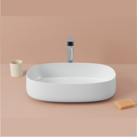 LAVABO APPOGGIO COGNAC 55 BIANCO LUCIDO SANIGLAZE